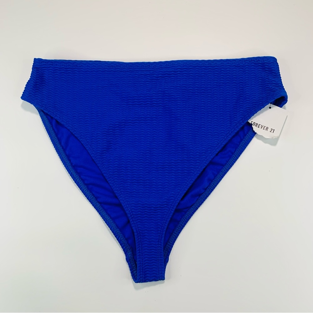 Forever 21 bikini bottom High waist high rise swimsuit bottom New blue size XL